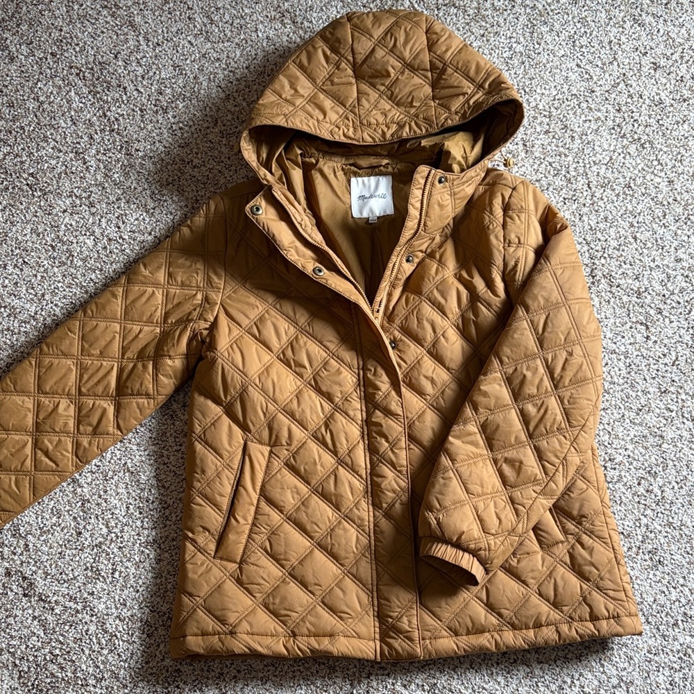 Madewell Mustard Yellow Tan Quilted Jacket for Spring